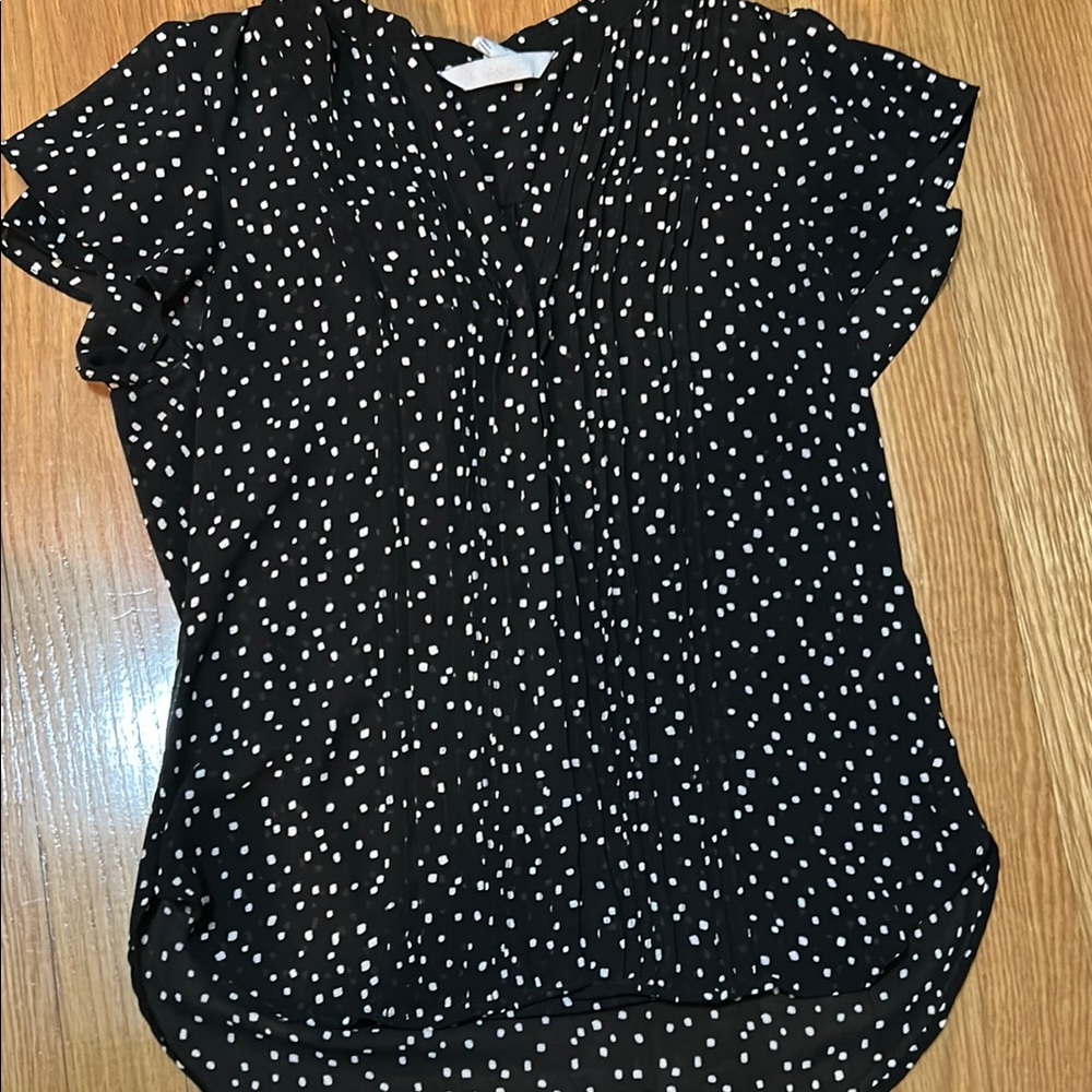 Black and White Polka Dot Women's Top H&M size 6